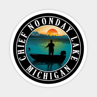 Chief Noonday Lake Fishing Michigan Sunset Magnet