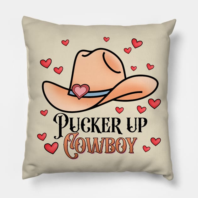 Pucker Up Cowboy Pillow by Nova Studio Designs