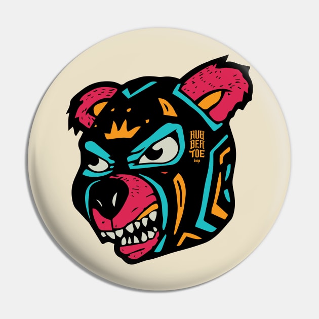 Lucha Bear Pin by RubbertoeDesign