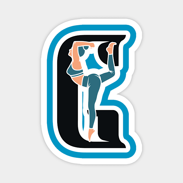 Sports yoga women in letter G Sticker design vector illustration. Alphabet letter icon concept. Sports young women doing yoga exercises with letter G sticker design logo icons. Magnet by AlviStudio