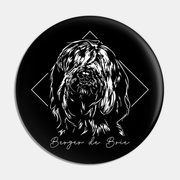 Berger de Brie dog Portrait Pin by wilsigns