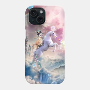 Rainbow Galaxy Corgi Dog Riding Unicorn Phone Case