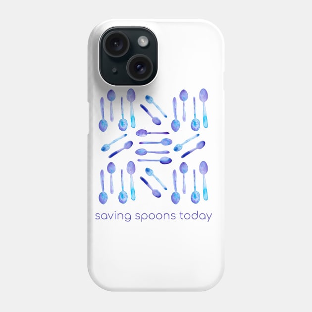 Saving Spoons Today (Purple Watercolor) Phone Case by KelseyLovelle