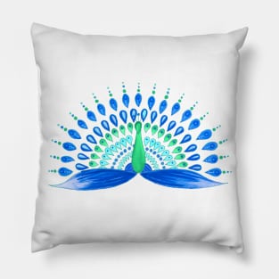 Blue mandala peacock Pillow