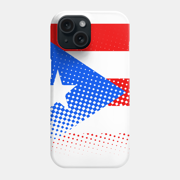 Flag Of Puerto Rico With Halftones Phone Case by Braznyc