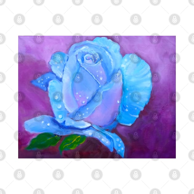 Blue Rose with Dew Drops by jennyleeandjim