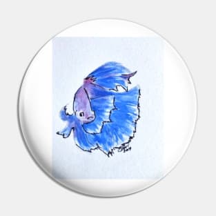 Art Doodle No. 37 Blue Betta Fish Pin