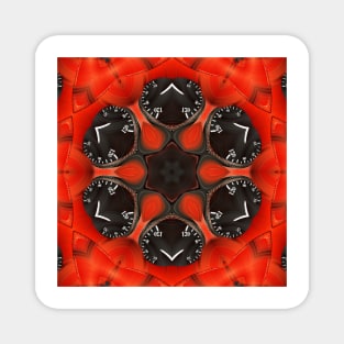 RED CONTROL . Abstract symmetrical design in vivid RED Magnet