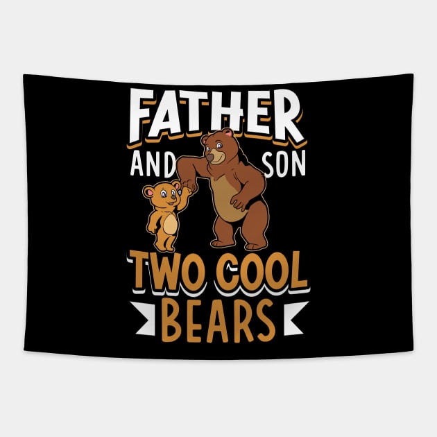 Cool bears - father and son Tapestry by Modern Medieval Design