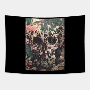 skull flowers death Tapestry