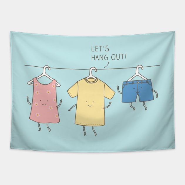 Let's hang out! Tapestry by milkyprint