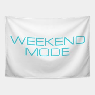 Weekend Mode Turquoise Typography Tapestry