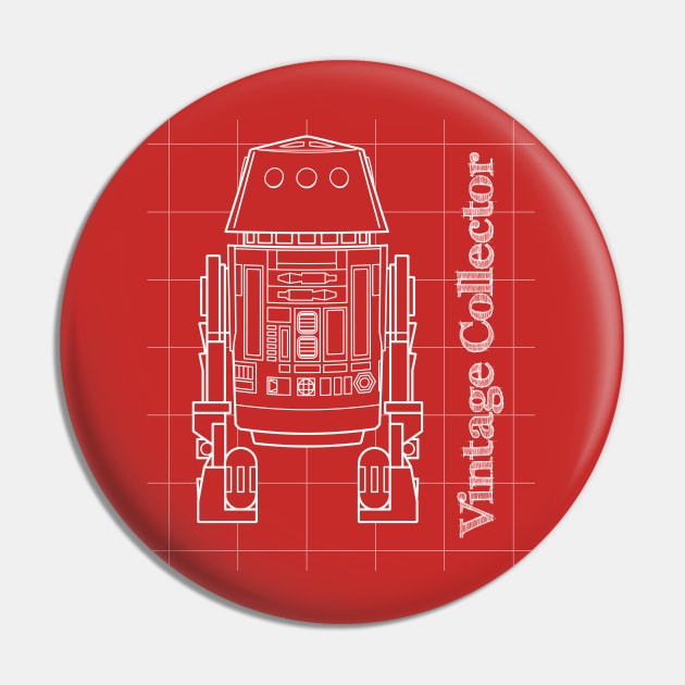 "Blueprint" R5 Droid action figure T-Shirt Pin by LeftCoast Graphics