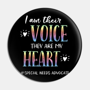 SPED Teacher Special Needs Advocate Gift I Am Their Voice Pin