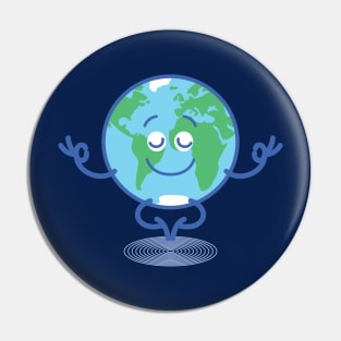 Joyful Planet Earth taking a peaceful time to meditate Pin