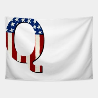 Vintage style Red White Blue Q Tapestry