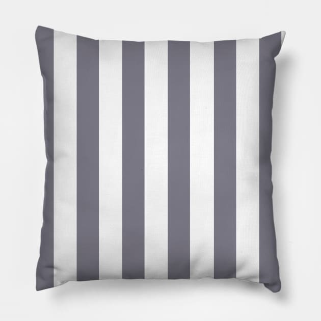 Dusty Purple and White Thick Stripe Pattern Pillow by squeakyricardo