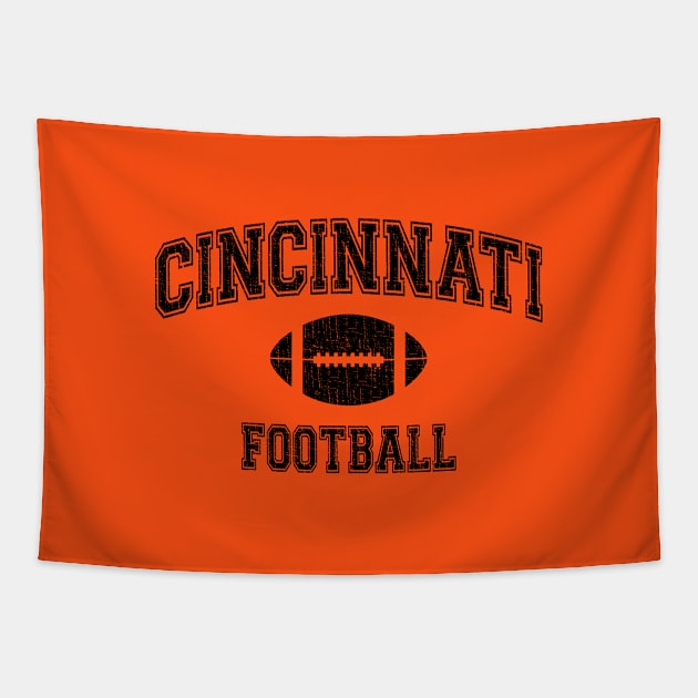 American Football Sport Design  Cincinnati Football - distressed Tapestry by Webdango