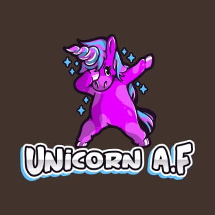 Unicorn AF, Funny Cute, Unicorn Gift, Unicorn Dabbing Meme T-Shirt