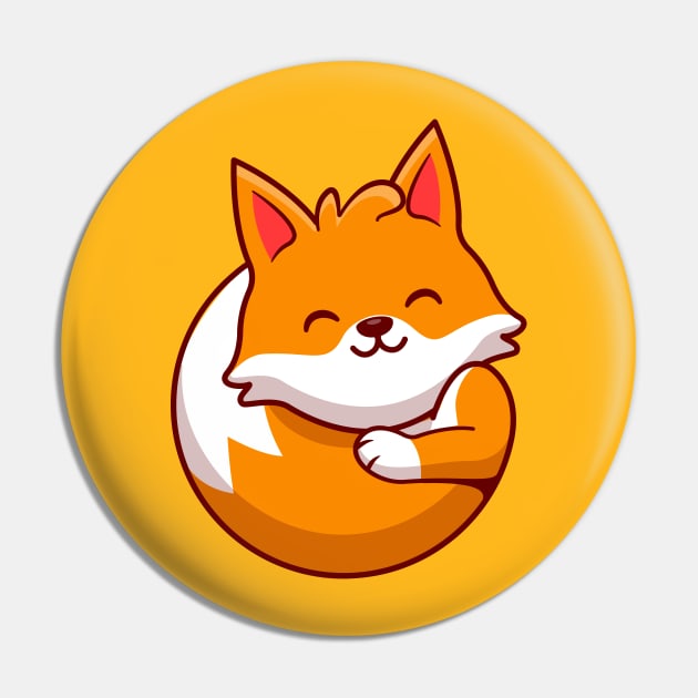 Cute Fox Cartoon Pin by Catalyst Labs