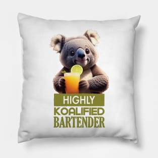 Just a Highly Koalified Bartender Koala 3 Pillow