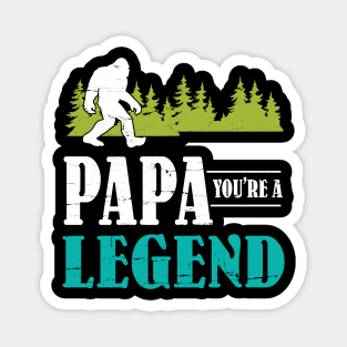 Papa Bigfoot You're A Legend Happy Father Parent Summer Independence Summer Day Vintage Retro Magnet