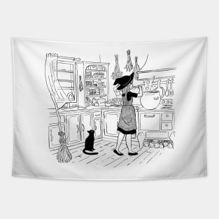 Kitchen witch Tapestry