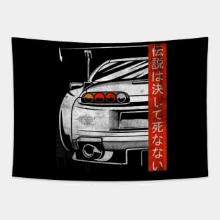 Supra 2JZ JDM Tuning Car 90s "Legends never die" Tapestry