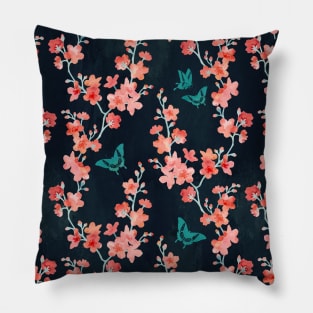 Sakura butterflies bold Pillow