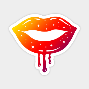 Dripping Lips Star Sparkle Magnet