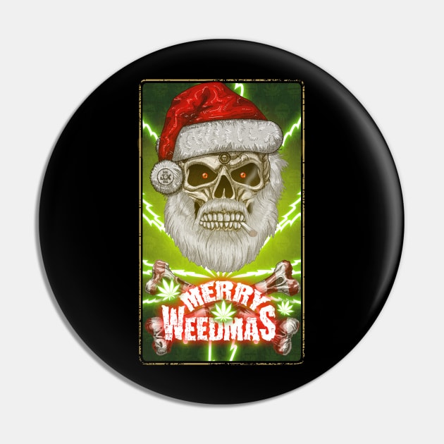 Santa Claus Skull, Christmas, Weed, Weed Culture, Happy Weedmas Pin by HEJK81