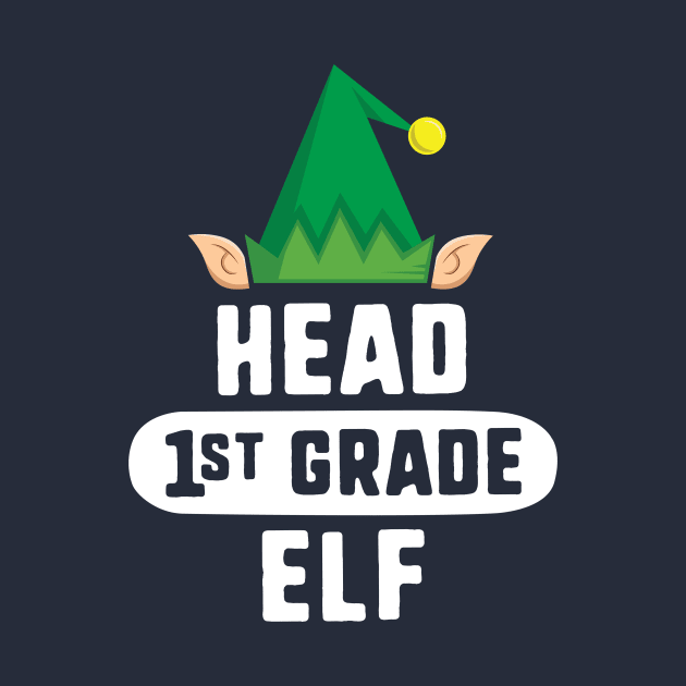 Head 3rd Grade Elf T-Shirt Christmas Teacher School Gift by 14thFloorApparel
