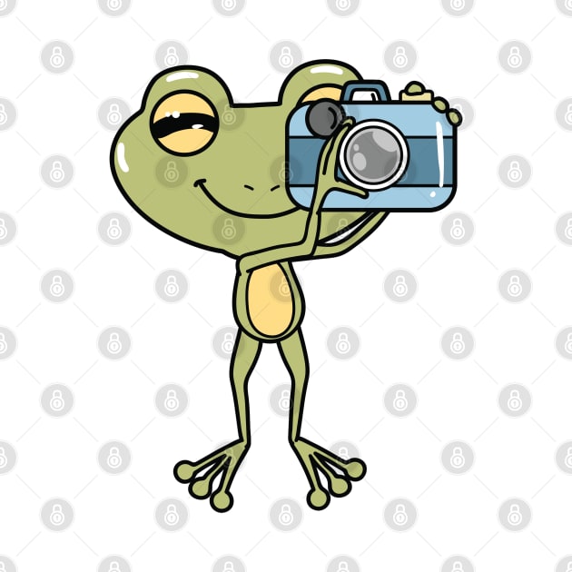 Frog as Photographer with Camera by Markus Schnabel