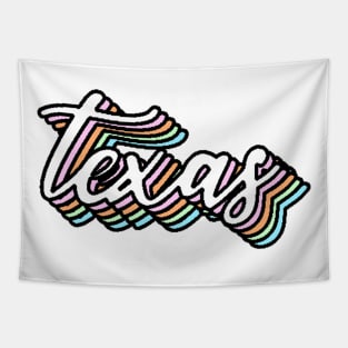 Texas Cursive Rainbow Design Tapestry