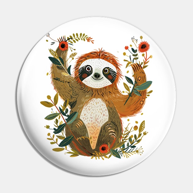 Cute Sloth Pin by erzebeth