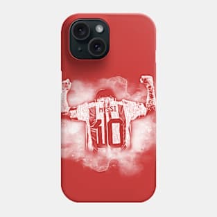 messi watercolor white Phone Case