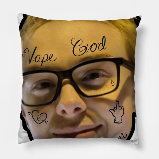 ANDREW THE BAD BOI Pillow by sampsonhurley