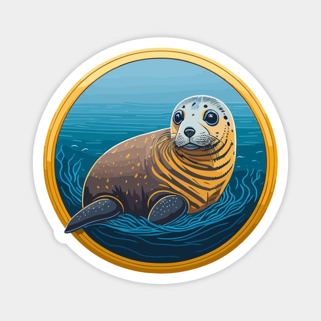 Harbor Seal Portrait Magnet by SpriteGuy95