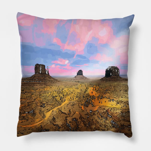 Monument Valley Pillow by JonDelorme