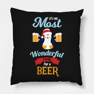 Its The Most Wonderful Time For A Beer Xmas Party Drinking Pillow