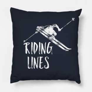 Riding Lines, Skiers, snow sweatshirts, alpine chalet, adventure, awesome t-shirt Pillow