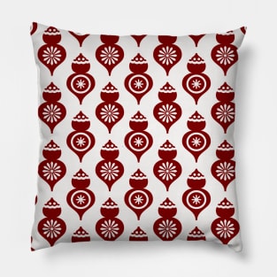 Large Dark Christmas Candy Apple Red Teardrop Ornaments Pillow