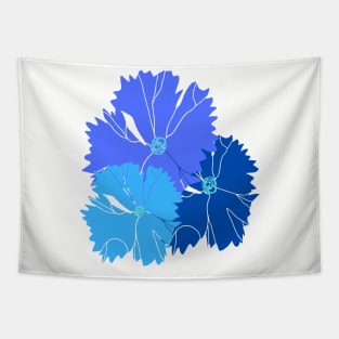 Simple Blue Flower Design. Floral artwork Tapestry