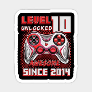 10th Birthday Gamer 10 Year Old Bday Boy Ten Son Magnet