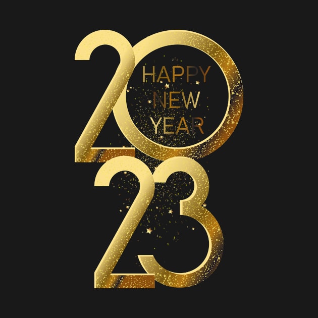 Golden Happy New Year 2023 by Iconra