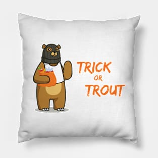 Halloween Bear Burglar Trick or Treat Pun Pillow