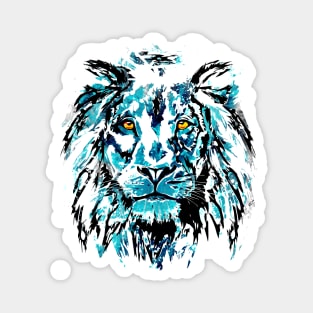 Colorful Lion - Blue Lion Head Beautiful Eyes Magnet