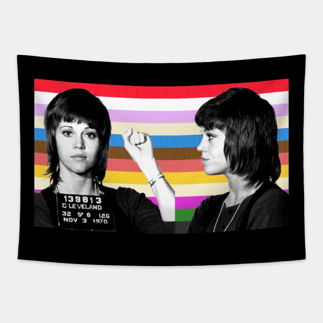 Celebrity Mug Shot: Jane Fonda Edition Tapestry by Xanaduriffic