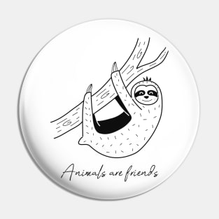 'Animals Are Friends' Animal Conservation Shirt Pin