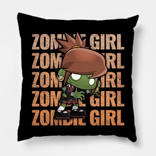 Zombie Girl Creepy Scary Kawaii Zombie Cute Halloween Outfit Pillow